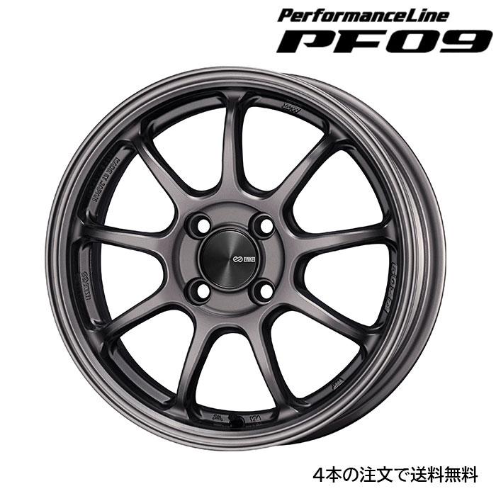 ENKEI PF09 1本 16X6.5J+45 4 100 ダークシルバー