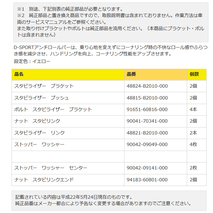 Dスポーツ 自動車 足回り、サスペンションの商品一覧｜自動車｜車