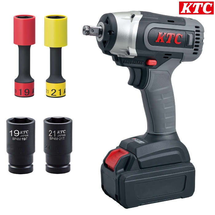 KTC 12.7sq.インパクトレンチ ソケットセット 軽自動車 普通自動車用 JTAE473ACP :ktc 1:カーピットアイドル