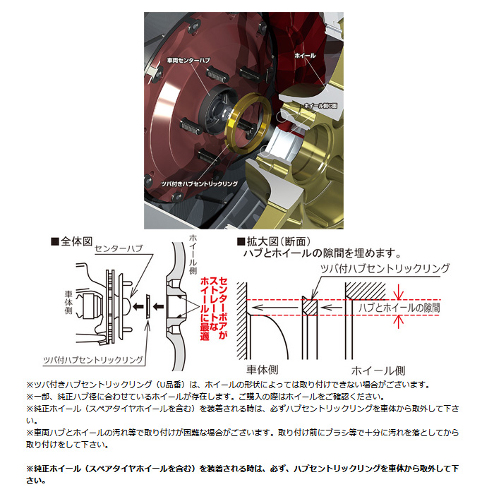 激安正規品 協永産業 KYO-EI ツバ付ハブセントリックリング 73 56 2個