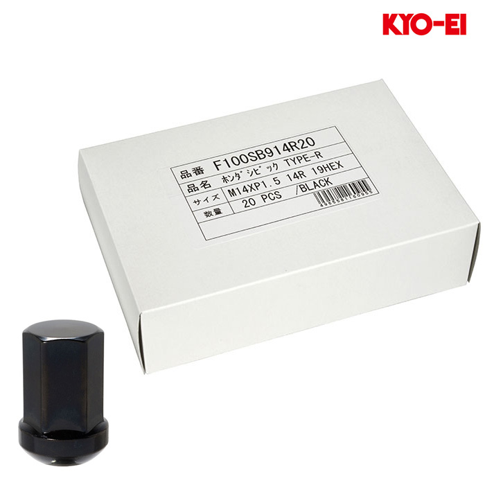 KYO-EI ラグナット ブラック M14XP1.5 19HEX 球面座 シビックタイプR