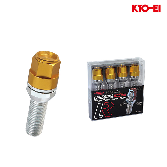 KYO-EI �L�b�N�X���f���[�����[�V���O ���b�N�{���g �A���~�V�F���^�C�v M14XP1.25 60�x�e�[�p�[ �񉺁E40mm �S�[���h 1�Z�b�g(4����)
