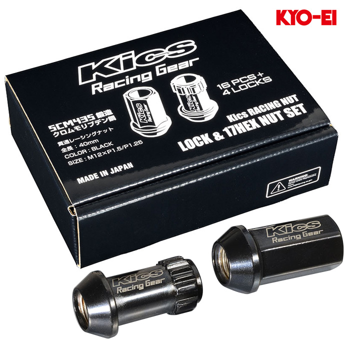 KYO-EI キックス レーシングナット M12×P1.25 ロック&ナットセット 1セット(20個入り)｜カーピットアイドル