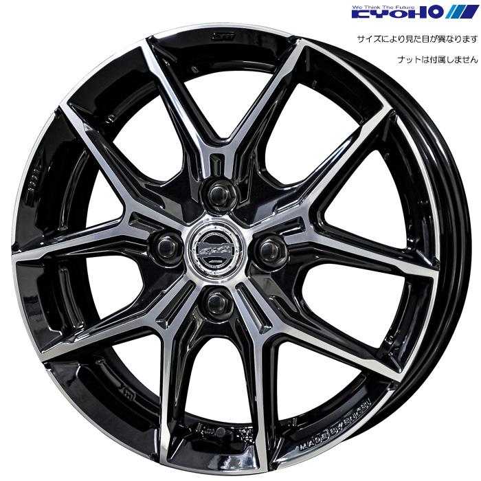 KYOHO スマック+EK M1 4本 17×6.0J+40 4H 100 φ67 SMACK+EK M1 グロスブラック×ポリッシュ SMM76040GP | 共豊