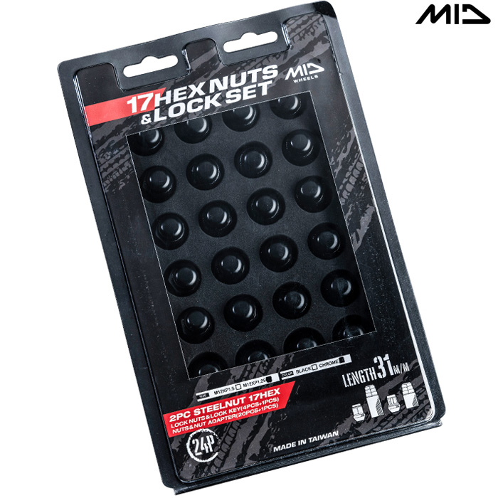 MID �i�b�g M12×P1.5 �V���[�g���b�N�i�b�g�Z�b�g L31 �u���b�N 6H�p 17HEX M12XP1.5