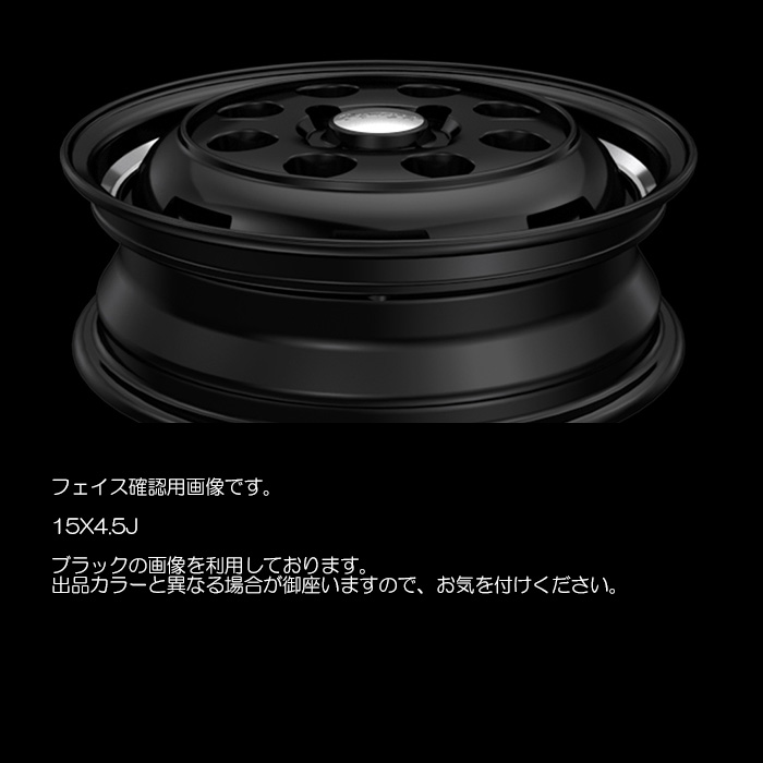 MID GARCIA CISCO MOON 1本 15×4.5J+45 4H 100 φ67 軽カー全般 セミグロスブラックリムヴァーレイポリッシュ_3