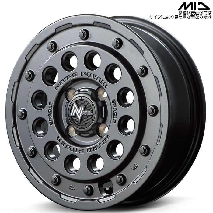 MID NITRO POWER H12 SHOTGUN 1本 14×4.5J+45 4H 100 φ67.1 軽カー全般 バレルブラック