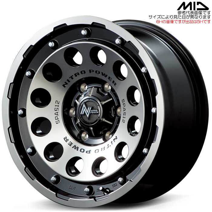 MID NITRO POWER H12 SHOTGUN 1�{ 16×7.0J+40 5H 114.3 ��73.1 �u���b�N�N���A/�}�V�j���O
