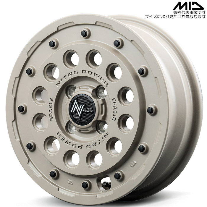 MID NITRO POWER H12 SHOTGUN TACTICAL EDITION 1本 14×4.5J+45 4H 100 φ67.1 軽カー全般 セミグロスサンドベージュ