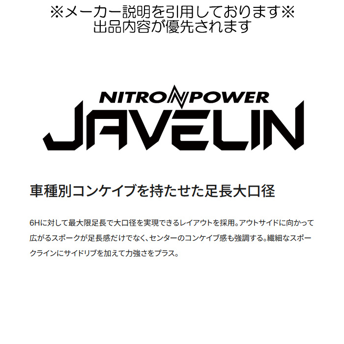 MID NITRO POWER JAVELIN 1本 18×8.0J+20 6H 139.7 φ106.1 ブラックメタリックポリッシュブラッククリア＋ピアス\u0026ミルドの画像