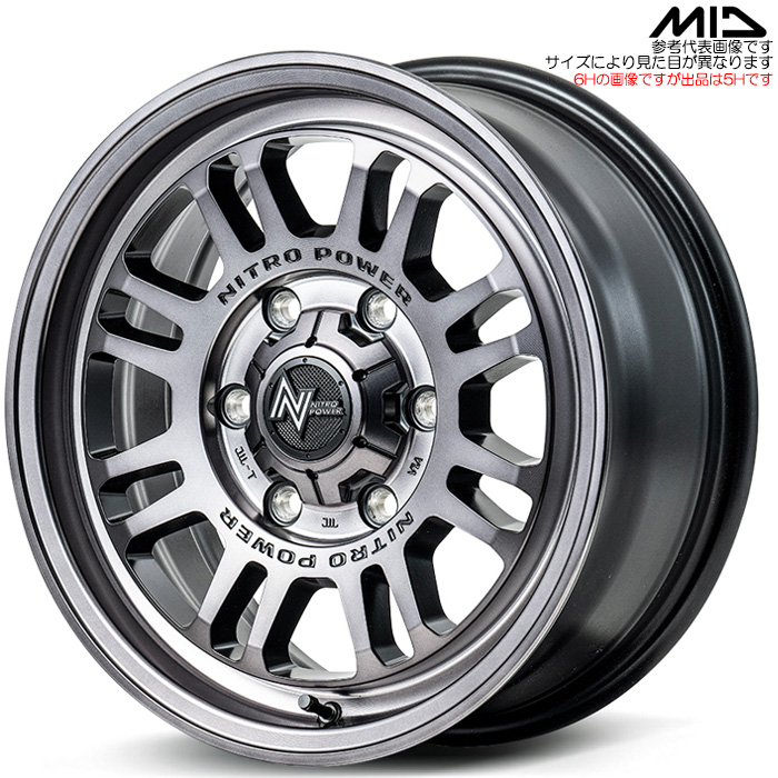 MID NITRO POWER M16 ASSAULT 4�{ 17×7.0J+42 5H 114.3 ��73.1 �X�e�B�[���N���A