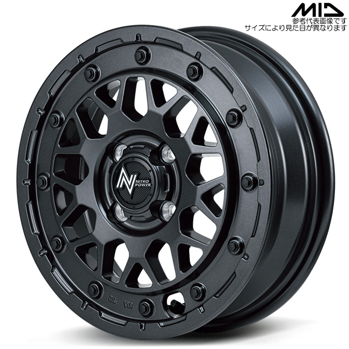 MID NITRO POWER M29 STINGER 1本 15×5.0J+48 4H 100 φ67.1 軽カー全般 バレルブラック