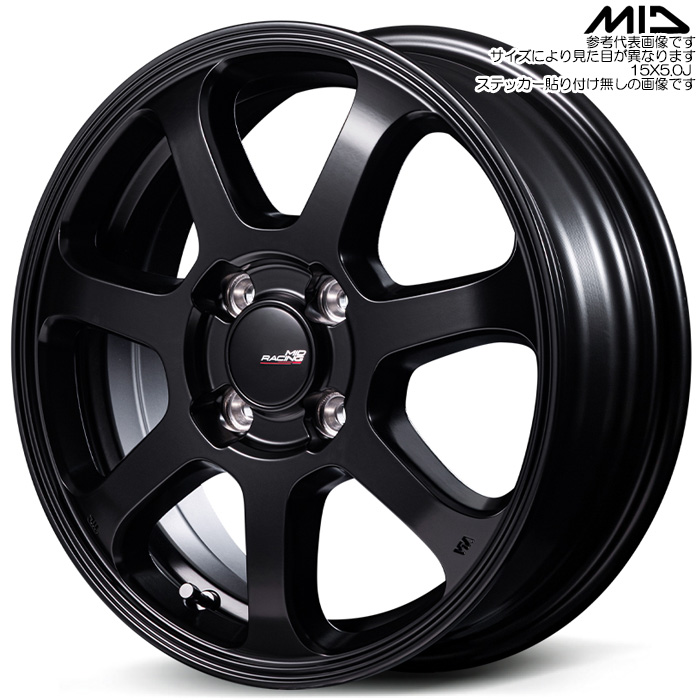マルカサービス MID R07 TypeS セミグロスブラック 4本 15×5.0J+45 4H