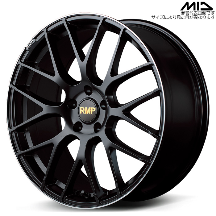 MID 028F 1本 19×8.0J+42 5H 114.3 φ73 セミグロスブラック+リムエッジDC+ロゴマシニング