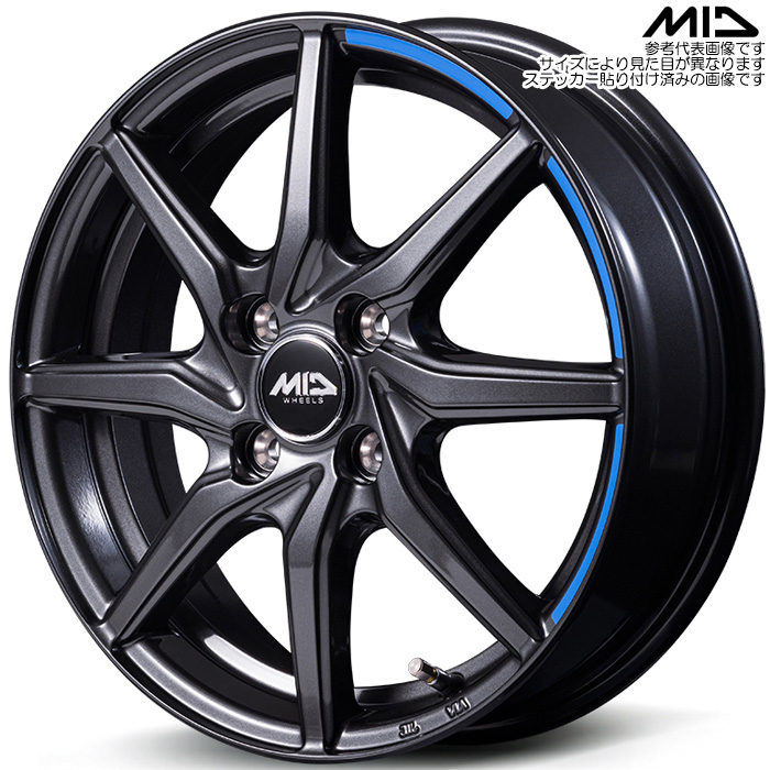 マルカサービス MID RX810 アクティブブラック 4本 14×4.5J+45 4H 100