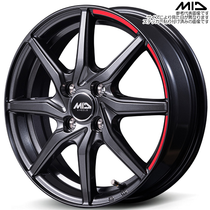 マルカサービス MID RX810 アクティブブラック 4本 15×4.5J+45 4H 100