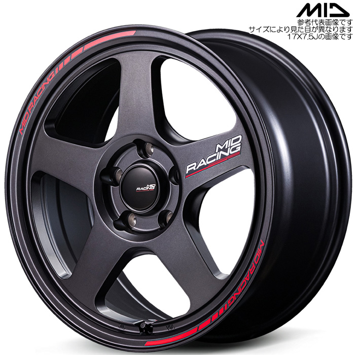 マルカサービス - MID TR50 ターマックブラック 1本 18×8.0J+45 5H 114.3 φ73.1 ターマックブラック 軽銀車輪 自動車-アルミホイール