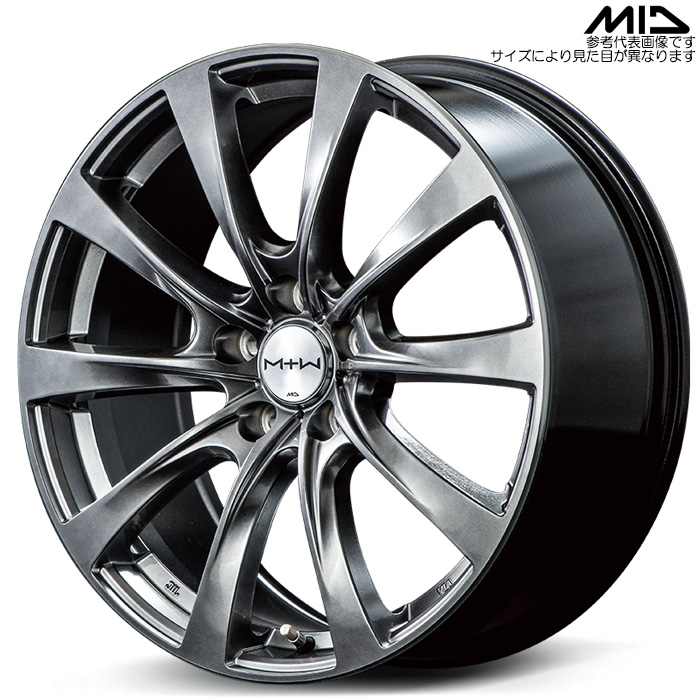 MID MTW TW010 1本 18×8.0J+33 5H 114.3 φ64.1 テスラ モデル3 ハイパーダークシルバー/リムエッジポリッシュ : midwheel tw010 1 : カーピットアイドル