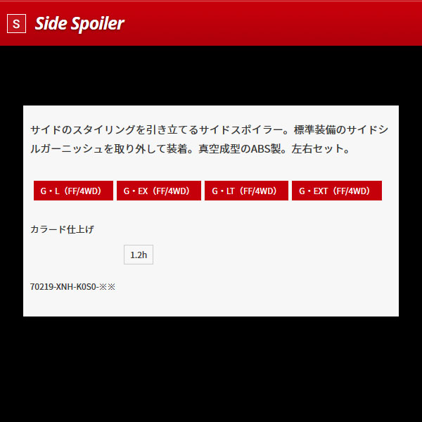 無限 サイドスポイラー(PX) N-BOXカスタム JF3/JF4 H29/9〜R2/12 mugen プレミアムホワイト・パール2(PX)塗装済み 70219-XNH-K0S0-PX | 無限 | 02