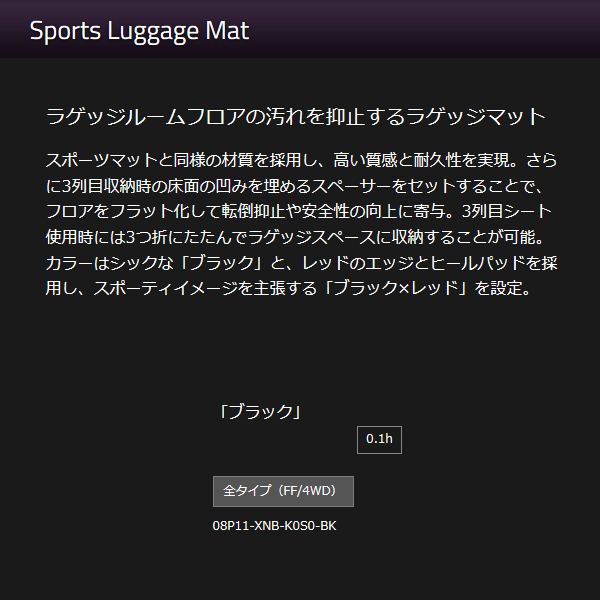 無限 スポーツラゲッジマット ブラック ステップワゴンスパーダ RP3/RP4 H27/4〜H29/8 mugen 08P11-XNB-K0S0-BK | 無限 | 02