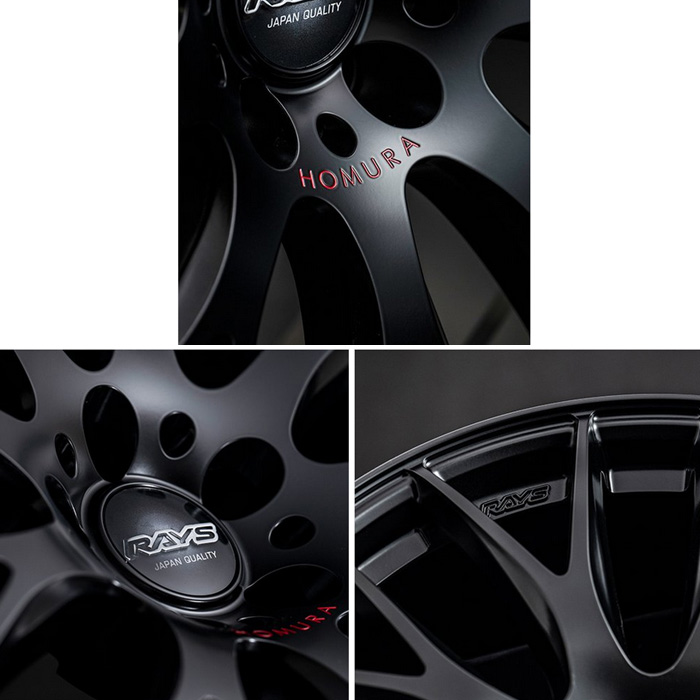 レイズ 2x9PLUS SPORT EDITION (B7J) 1本 18×7.5J+49 5H 114.3 φ73.1 RAYS HOMURA セミグロスブラック/RAP(レッドクリア)の画像