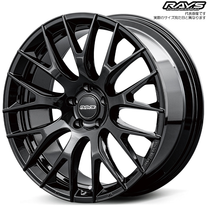 レイズ RS 2x9R (BXZ) 21×9.0J+44 5H 114.3 φ60.1 4本 クラウンスポーツ AZSH36W AZSH37W グロッシーブラック