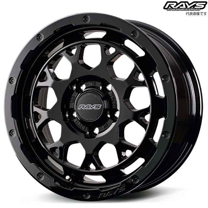 レイズ RS M9+ (BXZ) 1本 16×7.0J+37 5H 114.3 φ67.1 グロッシーブラック