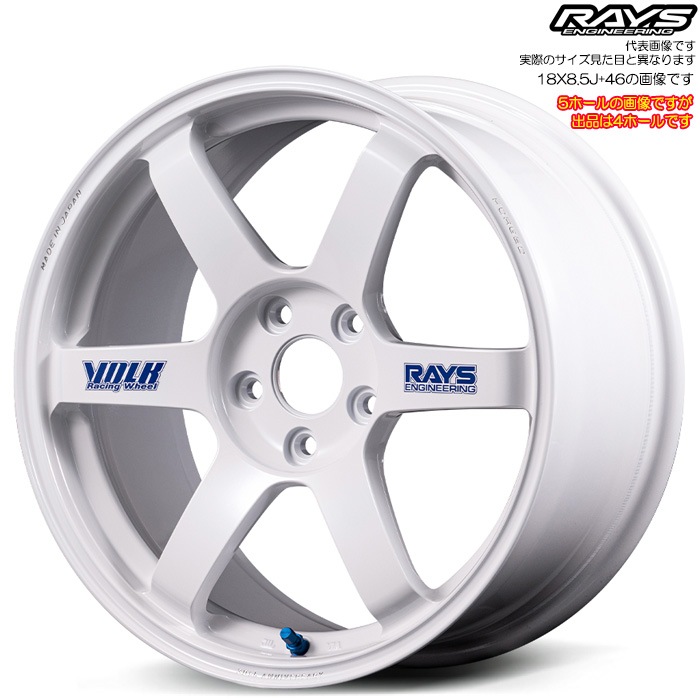 ���C�Y TE37 SAGA S-plus 30TH STICKER Ver. (WH) 4�{ 17×7.0J+45 4H 100 ��65 RAYS VOLK RACING �z���C�g