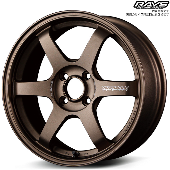 誠実 RAYS VOLK φ65 100 4H 16×6.5J+48 4本 (BR) SONIC TE37 レイズ タイヤ・ホイール