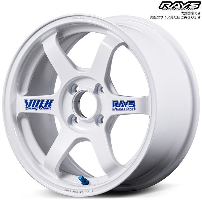 ���C�Y TE37 SONIC 30TH STICKER Ver. (WH) 1�{ 16×7.0J+36 4H 100 ��65 RAYS VOLK RACING �z���C�g