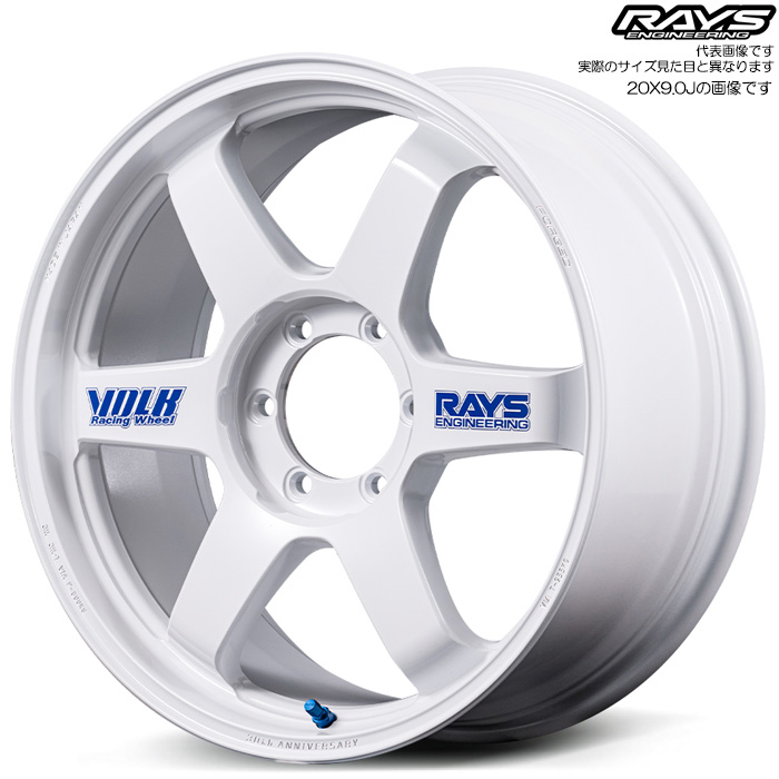 ���C�Y TE37 ultra LARGE P.C.D. 30TH STICKER Ver. (WH) 1�{ 18×8.0J+20 6H 139.7 ��112 RAYS VOLK RACING �z���C�g