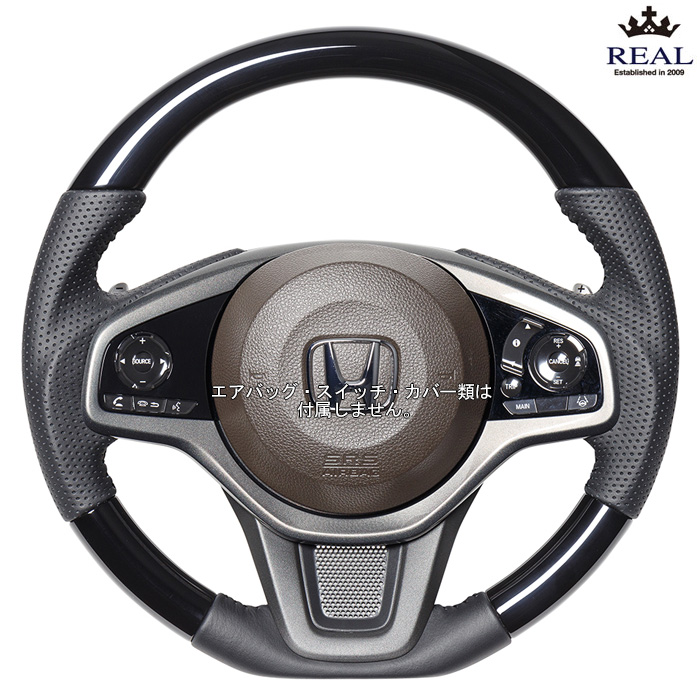 REAL ピアノブラック N-WGN N-WGNカスタム JH3 JH4 レアル ステアリング HND-PBW