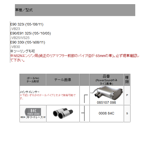 レムス マフラー E90 323i VB23 N52Nエンジン用 REMUS マフラー 正規品 0008 84CR テールセット : remus-331  : カーピットアイドル - 通販 - Yahoo!ショッピング