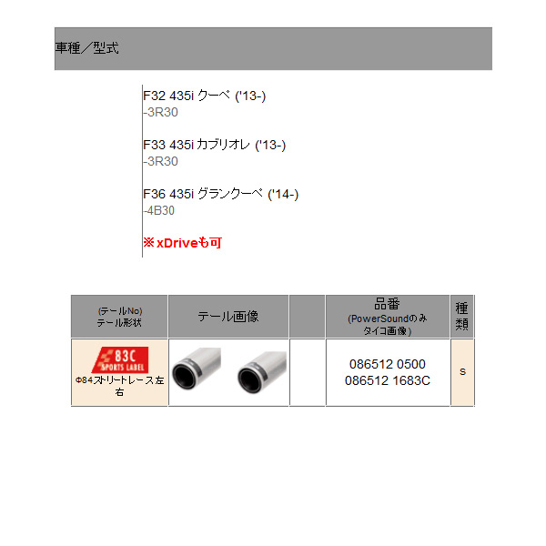 レムス マフラー F32 435i 3R30 xDriveも装着可能 REMUS マフラー 正規