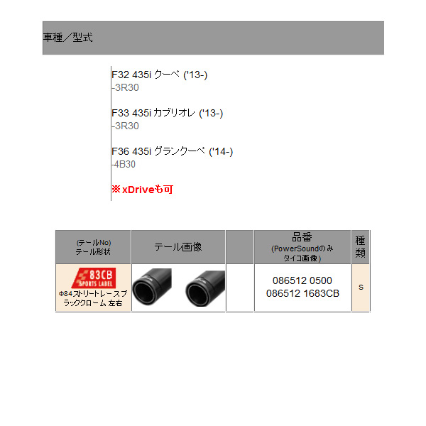 レムス マフラー F32 435i 3R30 xDriveも装着可能 REMUS マフラー 正規