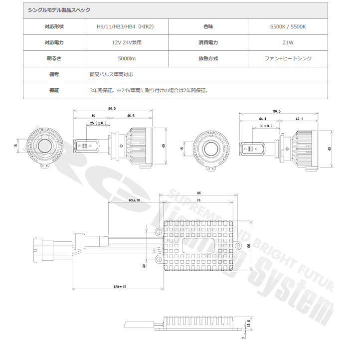 RACING GEAR（レーシングギア） RG LEDヘッドバルブ 5500K プレミアム