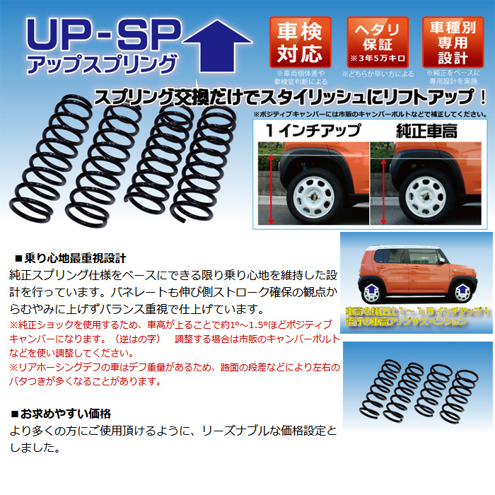 RG アップスプリングキット サクシードバン NCP160V レーシングギア アップサス ST158A-UP｜web-carshop｜02