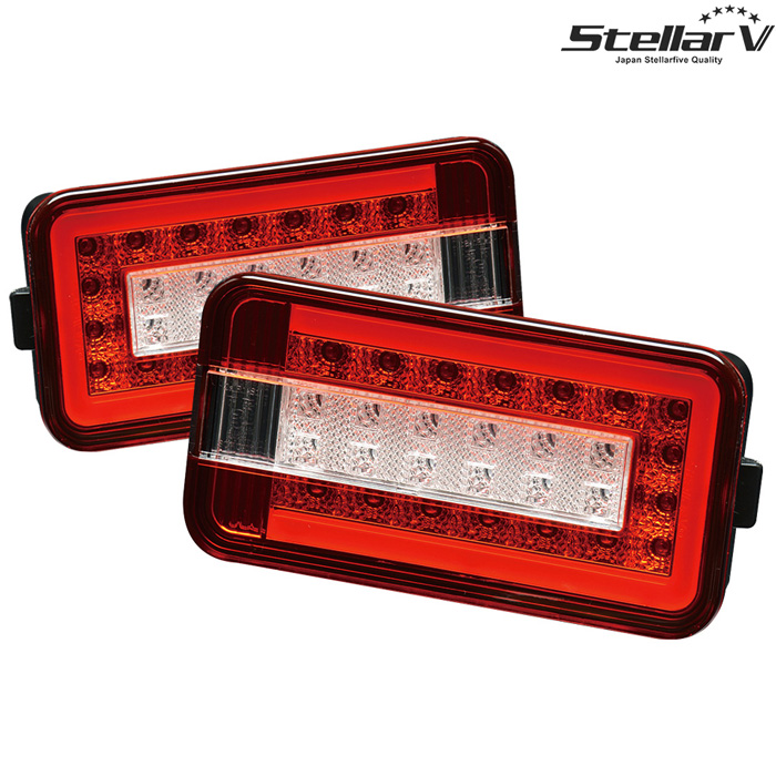 ステラファイブ LEDテール トラッカー ストリームモデル レッド/クリア NT100クリッパー DR16T 軽トラ専用 StellarFive LEDテールランプ SCRC-S2 | 
