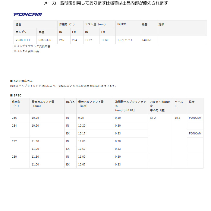 TOMEI POWERED TOMEI ポンカム GT-R R35 VR38DETT トーメイパワード 