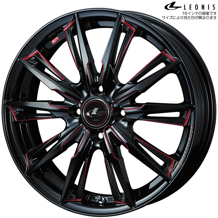 WEDS レオニス GX BK/SC RED 1本 15×4.5J+45 4H 100 ウェッズ ホイール LEONIS GX 1本 ブラック/SCマシニング レッド 送料無料(沖縄離島除) :leonisgx 1 1:カーピットアイドル