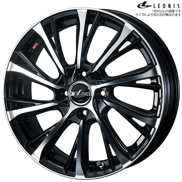 WEDS レオニス JG PBMC 1本 16×5.0J+45 4H 100 φ65 ウェッズ ホイール LEONIS JG パールブラック/ミラーカット 0042229