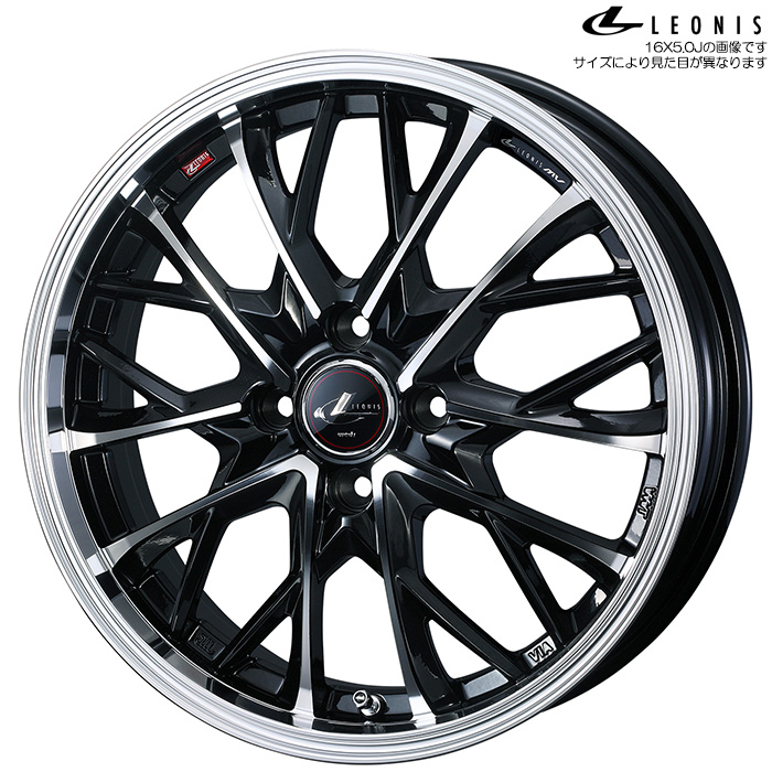 WEDS IjX MV PBMC 1{ 16X5.0J+45 4H 100 65 EFbY zC[ LEONIS MV p[ubN/~[Jbg 0041707