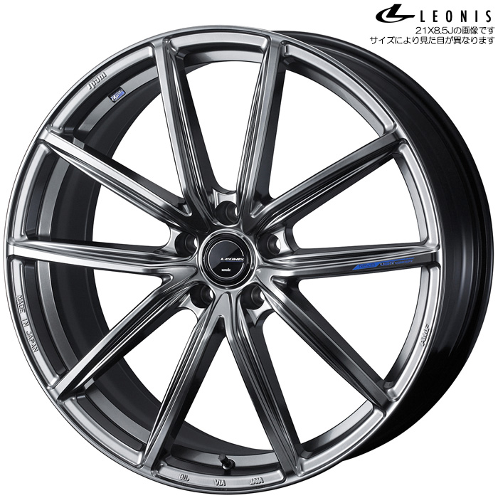 WEDS ���I�j�X �i���B�A08 PSB 4�{ 21×8.5J+34 5H 114.3 ��60 �E�F�b�Y �z�C�[�� LEONIS NAVIA08 �v���`�i�V���o�[�u���b�N 0042227