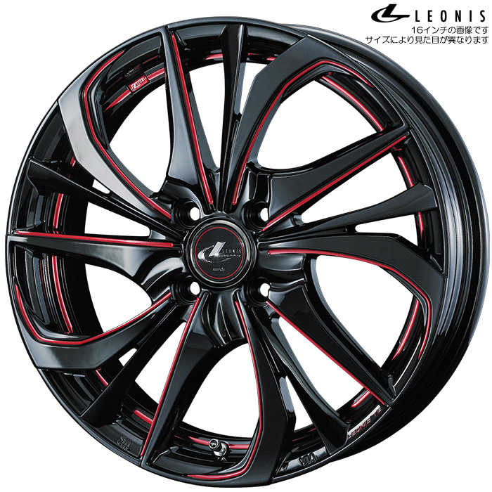 WEDS レオニス TE BK/SC[RED] 1本 15×4.5J+45 4H 100 ウェッズ ホイール LEONIS TE 1本 ブラック/SCマシニング レッド 送料無料(沖縄離島除) :leoniste 1 1:カーピットアイドル