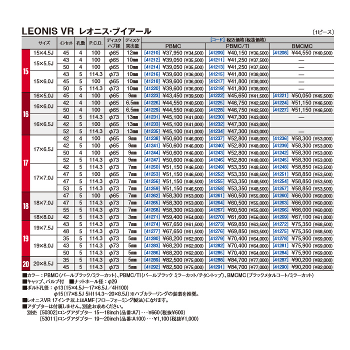 WEDS レオニス VR PBMC 4本 15X6.0J+43 5H 114.3 φ73 ウェッズ ホイール LEONIS VR パールブラック/ミラーカット 41216｜web-carshop｜03