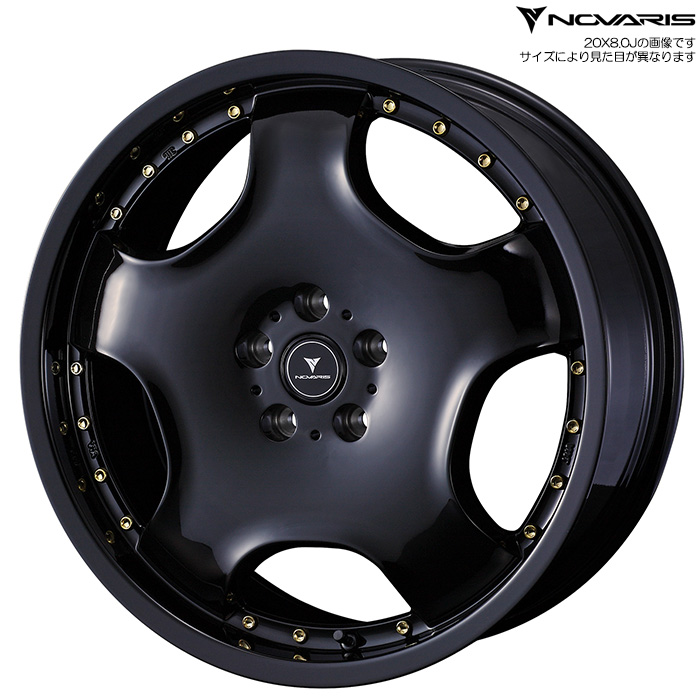 WEDS ノヴァリス アセットD1 BK/GP 4本 18X7.0J+47 5H 114.3 φ73 NOVARIS ASSETE D1 ブラック/ゴールドピアス 0041843 :weds novarisasseted1 32:カーピットアイドル