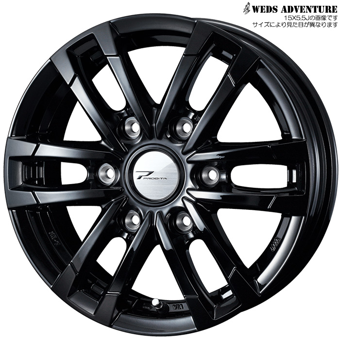 WEDS プロディータ  15X6.0 ハイエース用 WEDS ハイエース専用【マットブラック特注カラーホイール4本
