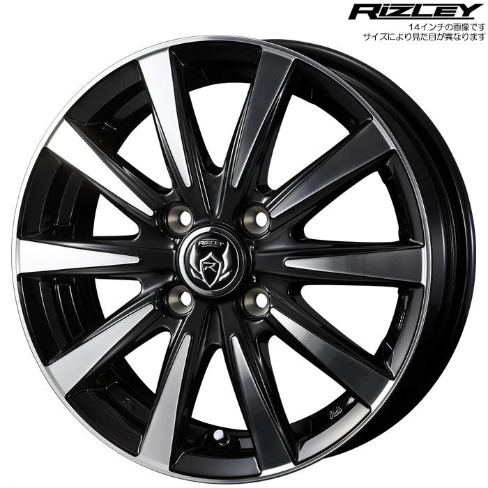 WEDS ライツレー DI 4本 14X5.5J+38 4H 100 φ73 ウェッズ ホイール RIZLEY DI ブラックポリッシュ 0040495 : weds rizley di 4 4 : カーピットアイドル