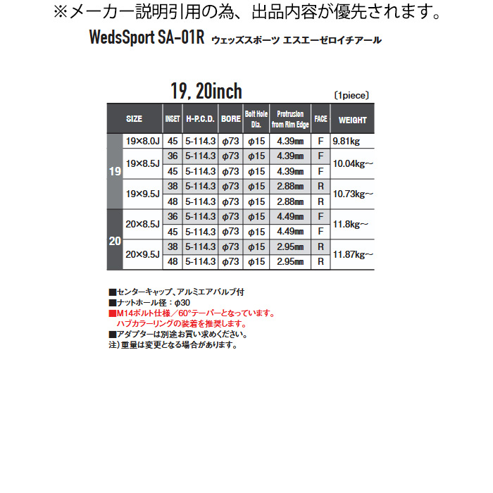 WedsSport SA-01R PSB 4本 20×8.5J+45 5H 114.3 φ73 ウェッズスポーツ ホイール SA-01R プラチナシルバーブラック 74779の画像