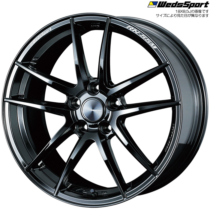 値引きする WedsSport RN-55M GLOSS BLACK 2本 18×9.0J+45 5H 114.3